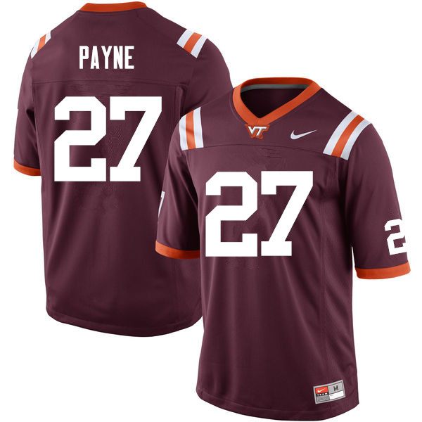 Men #27 Shawn Payne Virginia Tech Hokies College Football Jerseys Sale-Maroon
